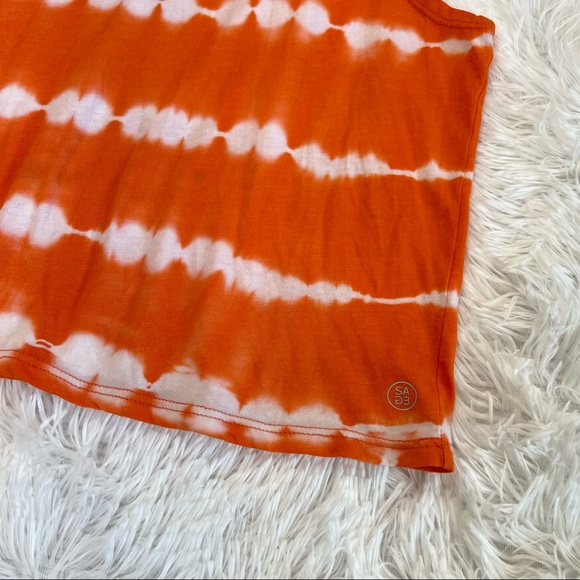 Sage Collective Tie Dye Striped Boxy Tank Top Sleeveless Crew Neck - Picture 3 of 8